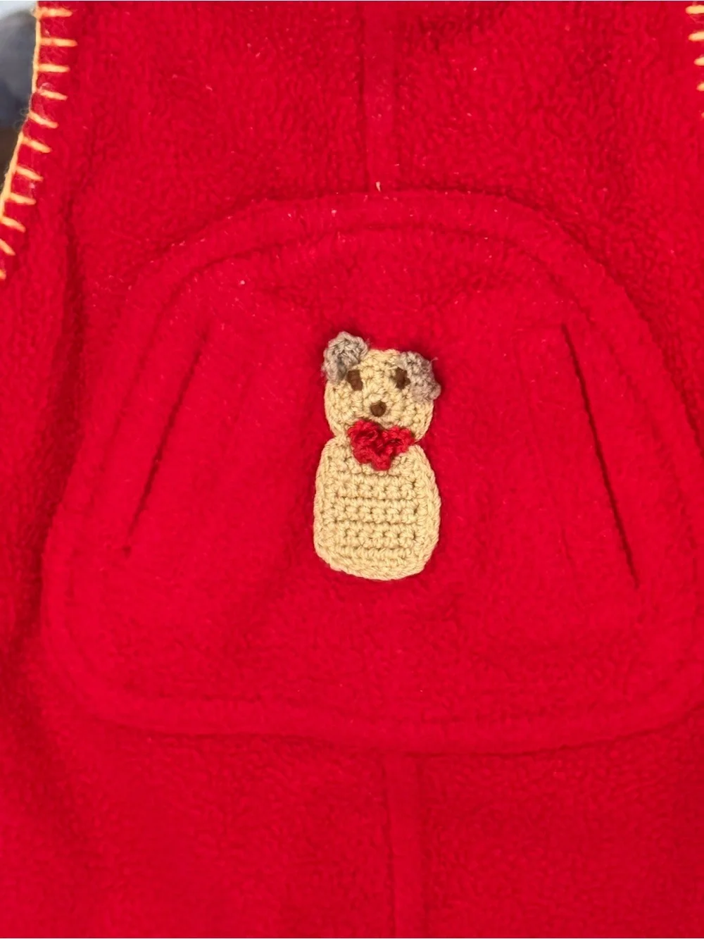 Vintage fleece overalls teddy bear baby embroidered crochet girl boy romper